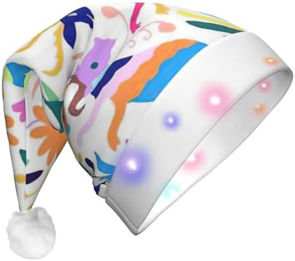 QinZheng LED Santa Hat with Animals Print