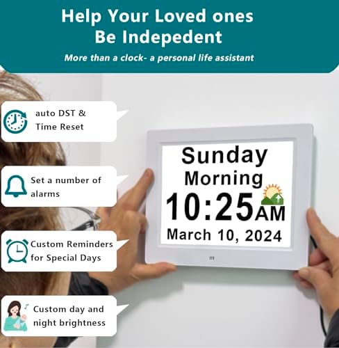 Vefa 30 Alarms Extra Large Digital Clock with Auto DST