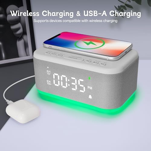Fansbe Smart Bluetooth Alarm Clock Radio with Night Light