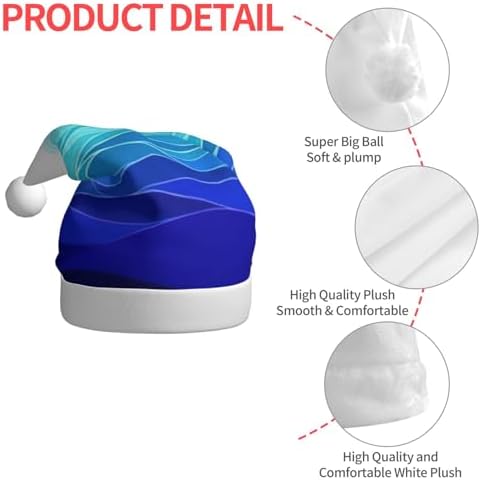 QinZheng Personalized Santa Hat with Ocean Waves Sailboat Design