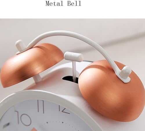 4 Inch Silent Non Ticking Analog Alarm Clock with Backlight and Double Bell