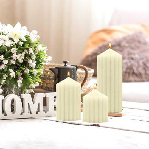 Ivory Handmade Decorative Pillar Candles 275x3 4 6 Inch