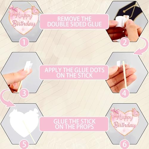 Pink Bow Party Decorations Photo Booth Props for Girls