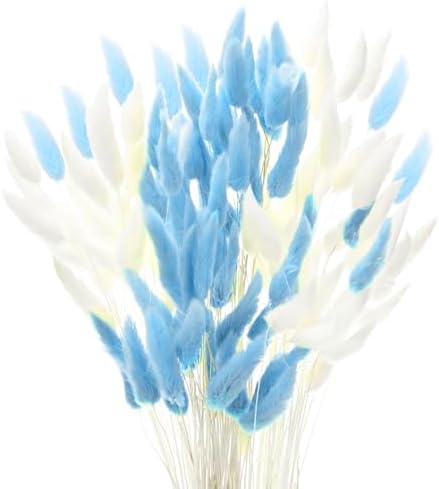 120-Pack Fluffy Bunny Tails Dried Grass Decor