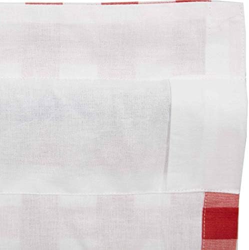 VHC Brands Red Buffalo Check Swag Curtains Pair 36x36x16