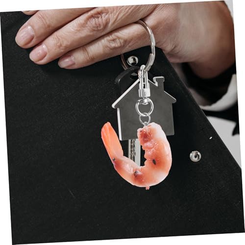 VALICLUD 4pcs Creative Imitation Shrimp Keychain Charms