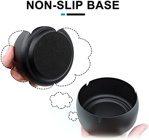 Andiker Large Metal Ashtray with Lid for Home Office
