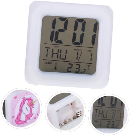 VALICLUD Digital LED Alarm Clock with Unicorn Decor