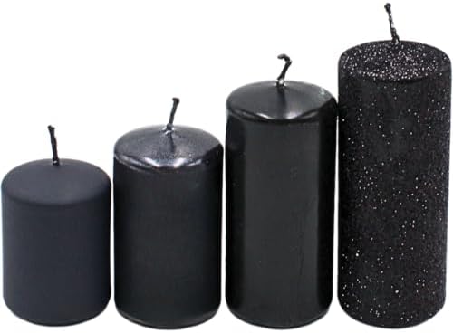Tiered Advent Candles in Black 4 Sizes 5-10 cm High