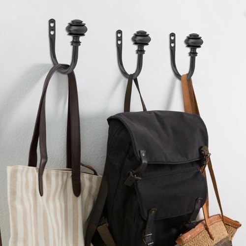 Curtain Holdbacks 4 Pack Black Wall Mounted Hooks