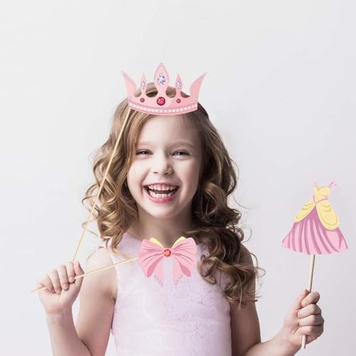 25Pcs Princess Photo Booth Props With Stick