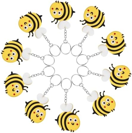 10pcs Cute Cartoon Bee Keychain for Bags and Backpacks