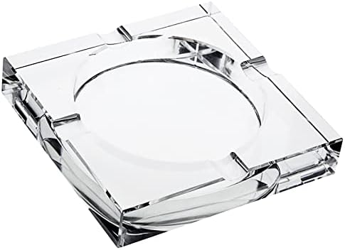 Juvale Glass Crystal Ashtray with 4 Slots for Cigars