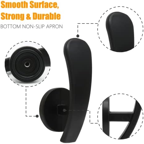 2 Pack Black Curtain Tieback Hooks with Screws