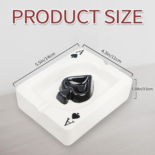 BESUPERT Poker Ace of Spades Ceramic Ash Tray