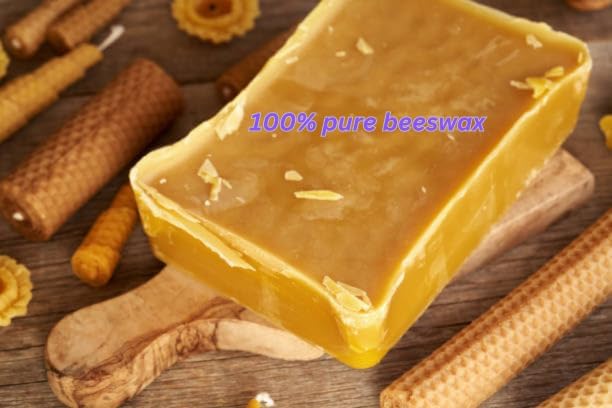 4 Pack Natural Beeswax Pillar Candles 384 Hours Long Burning