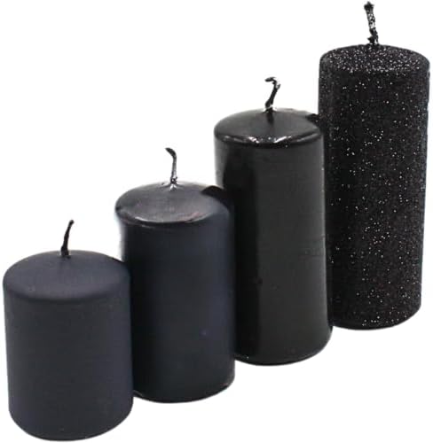 Tiered Advent Candles in Black 4 Sizes 5-10 cm High