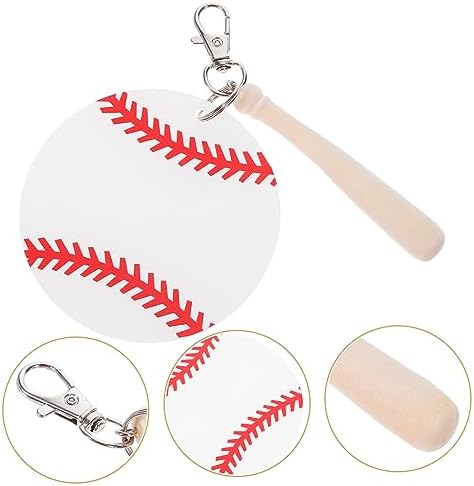 VALICLUD 2pcs Baseball Themed Durable Acrylic Keychains