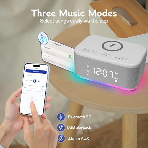 Fansbe Smart Bluetooth Alarm Clock Radio with Night Light