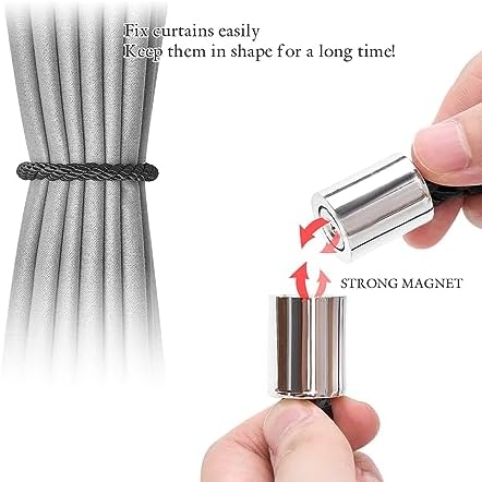 NICEEC 2 Pack Magnetic Curtain Tiebacks Modern Design