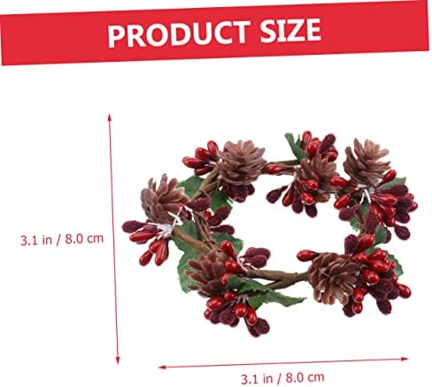 2pcs Berry Candle Simulation Wreaths for Christmas Decor