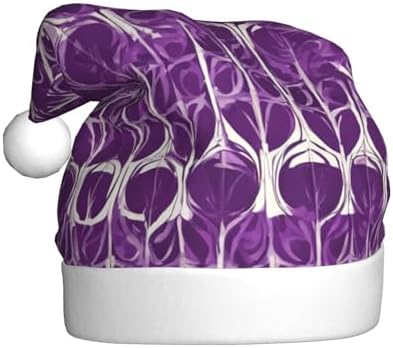 QINZHENG Purple Pattern Santa Hat for Women