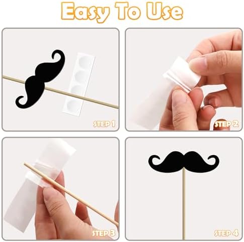 24PCS Funny Photo Booth Props Set Black Gold