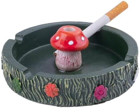 Cute Mushroom Resin Ashtray for Cigarettes Green Design