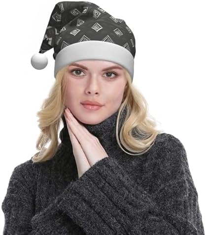 Classic Grey Tribal Santa Hat Set for Adults