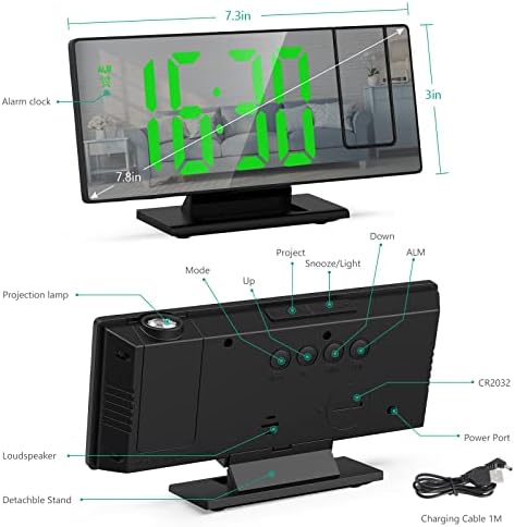 ORIA Projection Alarm Clock with Temperature and Brightness Control