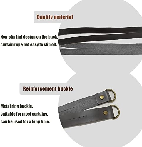 Classic Leather Curtain Tiebacks 4Pcs Black
