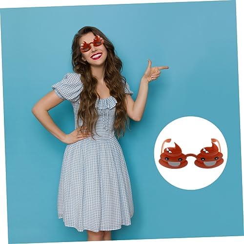 Toyvian 2Pcs Funny Poo Shape Glasses Novelty Party Props