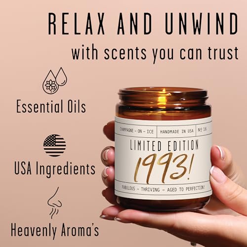 Limited Edition 1993 Soy Candle 32nd Birthday Gift for Her