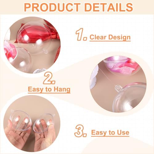 35 Inch Clear Ornament Ball with Wire 5pcs