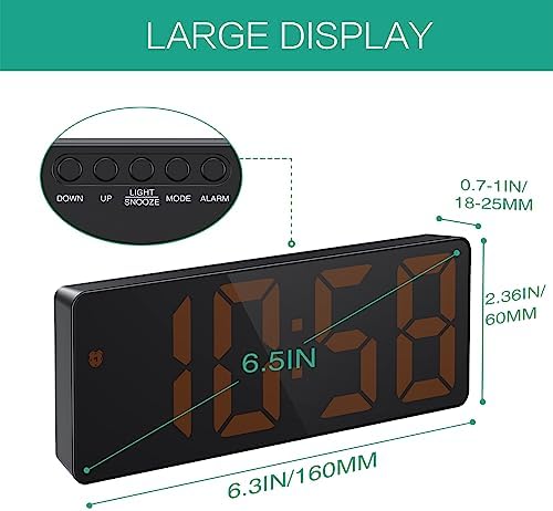 ORIA Digital Alarm Clock with 65 Inch Display