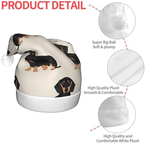 QINZHENG Dachshund Dog Halloween Santa Hat for Adults