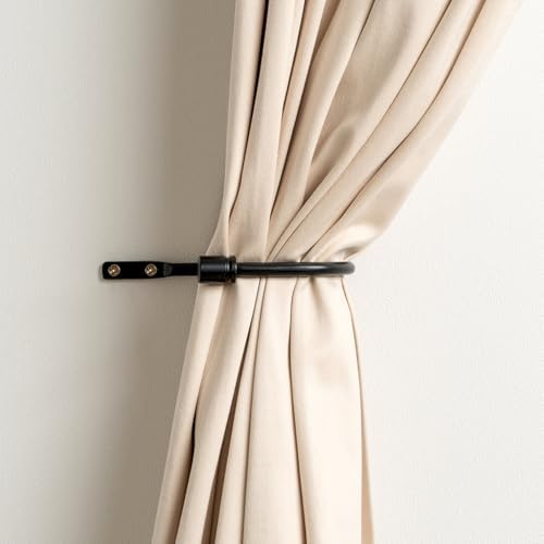 Black Curtain Holdbacks 2 Pack Metal Tiebacks Hooks
