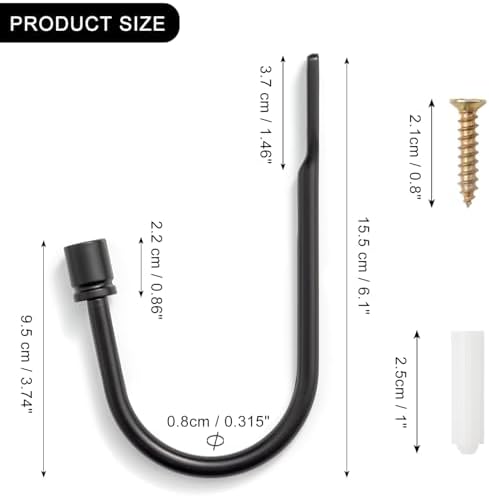 Black Curtain Holdbacks 2 Pack Metal Tiebacks Hooks
