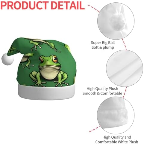Funny Green Frogs Santa Hat Personalized Christmas Headwear for Women