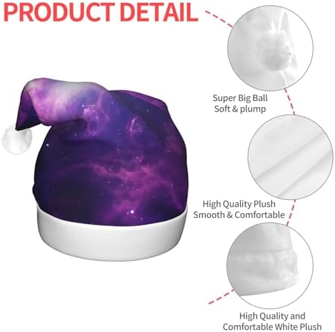 QinZheng LED Sky Purple Halloween Santa Hat for Adults