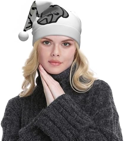 QINZHENG Personalized Santa Hat with Merican Dog Print