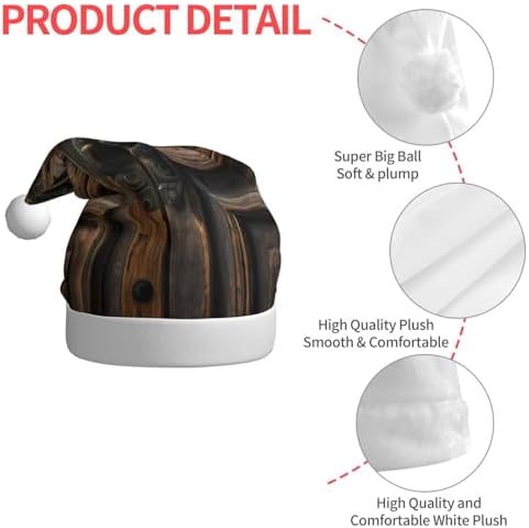 QINZHENG Rustic Antique Wooden Door Santa Hat