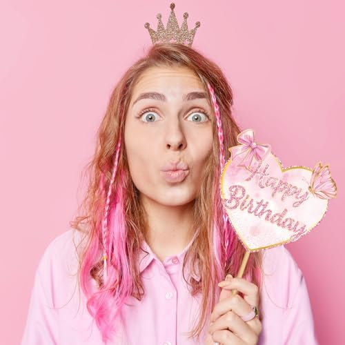 Pink Bow Party Decorations Photo Booth Props for Girls
