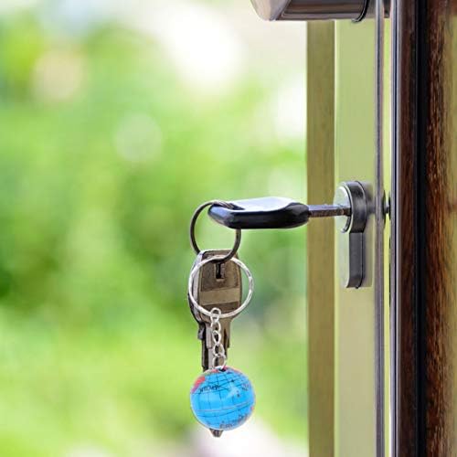 12Pcs Tinplate Globe Keychains with Mini World Planets