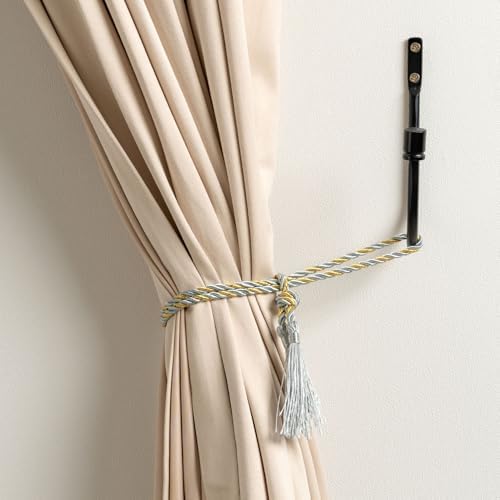 Black Curtain Holdbacks 2 Pack Metal Tiebacks Hooks