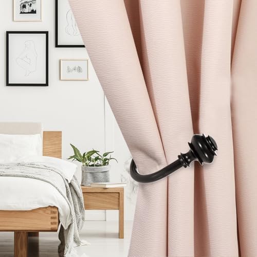 Sumnacon Set of 2 Decorative Curtain Holdbacks Black