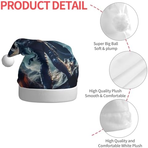 QINZHENG Galaxy Print Santa Hat for Women