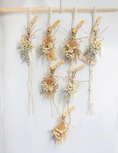 Mini Dried Flower Bouquet Set Brown 12PCS