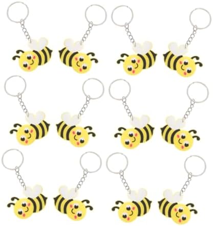 VICASKY 20pcs Bee Keyrings Cute Spring Themed Backpack Charms Party Favors