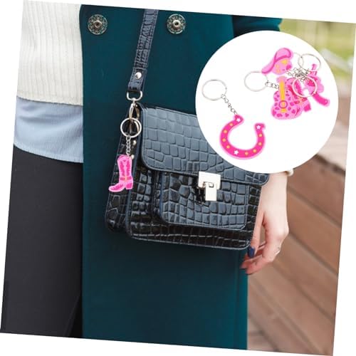Ciieeo 15pcs Cowgirl Themed PVC Keychains for Girls Christmas Party Favors